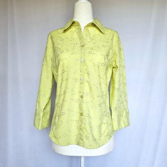 Lemon Grass Studio Tops - Lemon Grass Studio Women's Blouse | Embroidered Floral | Petite Small